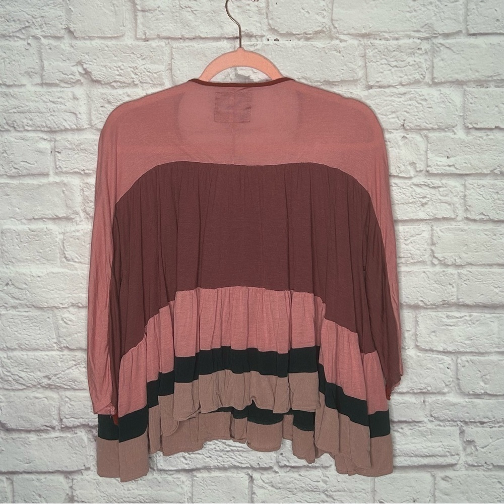 Anthropologie Meadow Rue Color Block Ruffle Top - Picture 7 of 15